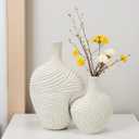 Modern Flower Vases Set of 2 - Decorative Vases for Home Decor - White Vase Accent for Living Room, Kitchen & Table Centerpiece - Minimalist Neutral Decoration C01DV601