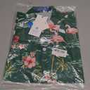 SSLR Big Boys Hawaiian Shirt, Kids Hawaiian Shirt, Flamingos Shirt Short Sleeve Luau Shirt for Kids (Green, M)