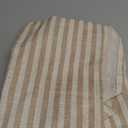 Jinchan Striped Linen Kitchen Curtains 45 Inches Length Tier Curtains Farmhouse Modern Cafe Style Small Window Treatments Airy Light Filtering Rod Pocket for Living Room Bathroom 2 Panels Tan