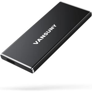 Vansuny 2TB Portable External SSD, USB 3.1 Gen2 Up to 500MB/s Solid State Drive, Metal USB C Mini Portable External Hard Drive for PC, Laptop, Phones and More