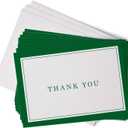 Hill Valley Greetings Green Formal Thank You Cards with Border - 48 Classic Note Cards with Envelopes - Perfect for Business Professionals & Special Events