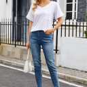 Aranmei 3 Pack Womens T Shirts Short Sleeve V Neck Pocket Basic Tees Summer Casual Loose Fit Tops S-XXL (S)