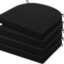 HARBOREST Outdoor Chair Cushions Set of 4, Water Resistant Patio Chair Cushions with Ties, Outdoor Seat Cushions for Patio Furniture, 17"x16"x2", Black