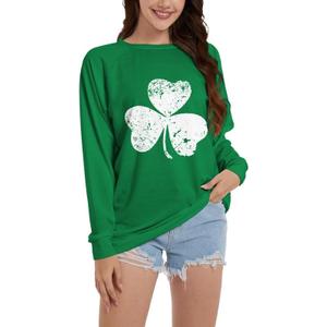 TMSD Women's Mardi Gras St Patrick's Day Sweatshirt Raglan Sleeve Crew Neck Top (Large)