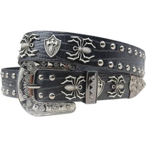 Black Western Cowboy Belt for Men Women Western Cowboy Cowgirl Y2k Studded Belt Western Punk Studded Belts