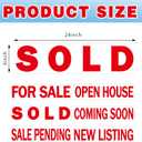Juexica 12 Pcs Real Estate Rider Signs 24 x 6 Inch Coming Soon, for Sale, Pending, Sold Waterproof Signs Rider Real Estate with Different Messages(White with Red)
