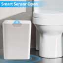 YOGOODS 4 Gal Bathroom Trash Can with Lid, Automatic Trash Can Small Smart Garbage Can Touchless, Slim Motion Sensor Waterproof Plastic Trash Bins for Bedroom Office Kitchen Toilet(White)