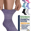 Doctors Select Bamboo Viscose Blend Diabetic Socks 6-pair Crew Socks Multi Color