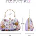Fecialy Flower Clutch Purse Women 3D Floral Evening Handbags Chain Strap Shoulder Bag for Formal Party Bride Wedding