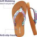 Ampeo Women's Arch Support Flip Flops Comfortable Casual Summer Beach Thong Sandals (10, Floral Green)