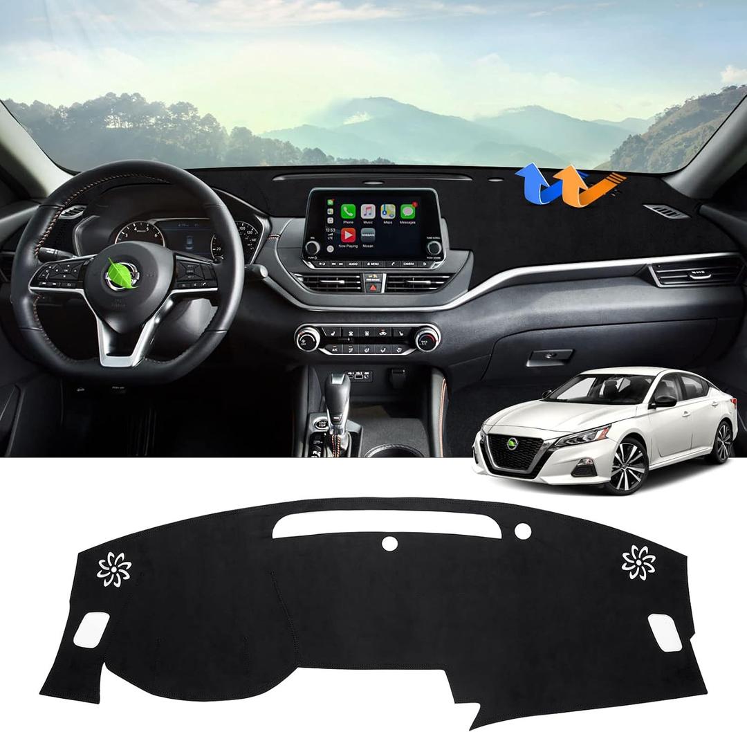 Autorder Dashboard Cover Mat for Nissan Altima 2019-2025 2026 Accessories Dash Cover Flannel Dash Mat Sunshade Glare UV Rays Protector