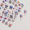 6 x Soccer Nail Art Stickers, 3 Sheets USA Canada Argentina Country Flag Football Nail Decals, Waterproof Self-Adhesive World Cup Sports Nail Decorations for Women Girls Kids Game Day Manicure