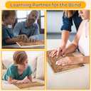 party greeting Large Wood Braille Alphabet Board Fingerboard Braille Alphabet and Number Board 12.88.46 In Wood Carved Raised Dot Educational Tool Game Teaching for Blind Visually Impaired Blind Gift