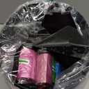 YGJT Small Trash Can, 3 Pack 1.8 Gallons Bathroom Trash Can, Slim Waste Basket, Round Garbage Can, Plastic Trash Bin for Kitchen, Dorm, Bedroom, Office, Living Room, Study, Compact Spaces(Black)