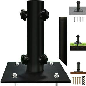 Patio Umbrella Stand for 1.2''-2.2'' Pole, Lawn Design with Ground Spike Fixing, Easy to Carry, Table Umbrella Base for Multiple Scenes, Garden/Deck/Porch.