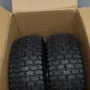 13x5.00-6 Tire and Wheel, Set of 2 Rubber Pneumatic Riding Lawn Mower Tires, Heavy Duty Lawn Mower Wheels with 3/4" Bushings and 6.6" Centered Hub, Tractor & Lawnmower Tires