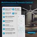 72 lnch lndustrial Smart Celing Fan with Light and Remote Control via WIFI Alexa,Large Celing Fan with 8 Brushed Nickel Aluminum Blades,6 Speed Noiseless DC Motor Indoor Outdoor Ceiling Fans for Patio