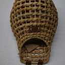 Wall Hanging Pocket Basket Open Weave Water Hyacinth Storage Belly Basket Decorative Boho Mounted Organizer for Flower Plants