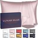 Highest Grade 6A 100% Pure Mulberry Real Silk Pillowcase 22 Momme (Both Sides) for Hair and Skin - Acne Free - 1PC in Gift Box (Rosebud Pink, King)