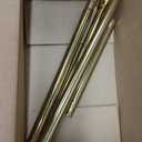 YNL Tension Curtain Rod 34-66 inches-Never Rust, Non-Slip, No Drill Adjustable Spring Tension Rod for Laundry Door Closet Small Window Stainless Steel, Brushed Gold