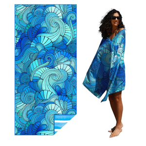 Pack Of 2 Microfiber Thin Lightweight Flat Beach Towel Sand Free Quick Dry Absorbent Compact Towels for Swimming Pool Camping Beach Accessories Large Easy Pack Travel Things for Vacation Essentials Adult Gif