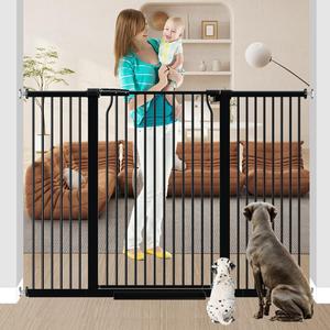 40.5" Tall Baby Gate 54.7-57.4" Wide No Drilling Tall Pet Gate Cat Gate Extra Wide Baby Gate Safety,Extra Narrow Auto-Close for Indoor Stairs, Doorways, and Kitchen