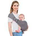 Baby Carrier - Ergonomic, Cozy and Lightweight Carrier for 0-36 Months, Effortless to Put On, Ideal for Hands-Free Parenting,Lightweight and Travel-Friendly Newborn Baby Carrier-Dark Grey