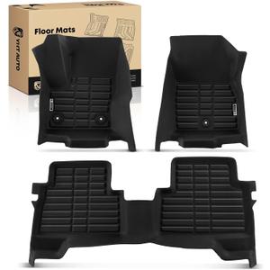 YHTAUTO Floor Mats Fit 2013-2016 Ford Escape, TPE Floor Liners All-Weather Protection Custom Fit, 1st & 2nd Row, Set of 3 Black