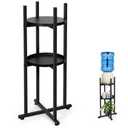 Retyion Water Dispenser Stand 5 Gallon Water Jug Stand Sturdy Water Stand(32.8" Hight-11.2" Wide) Water Jug Stand with 2 Round Shelfs for 1-5 Gallon Water Bottles/Crocks, Water Jug and Plant Stand