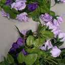 Kisflower 3Pack Artificial Rose Flower Garland, 23.7FT Fake Vines Silk Flowers Hanging Rose Ivy for Wedding Arch Decorations Room Party Home Garden Hotel Office Wall Decor (Purple)