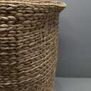 Round Woven Wicker Laundry Hamper with Lid - Large Water Hyacinth Storage Wicker (Natural Brown, 18x18x23 in)