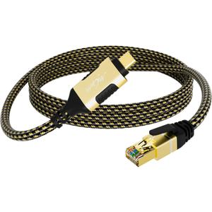 USB C to Ethernet Cable 6 FT, USB 3.0 Type-C to RJ45 Cord, FTP, 1Gbps Shielded Internet LAN Network Cable, Thunderbolt 3/4 Compatible with MacBook Pro, iPhone 16/15 Series, iPad Pro, Dell XPS, More