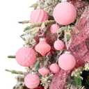 Wironlst Velvet Ornaments for Christmas Tree, 3 Style Flocked Matte Velvet Christmas Ball Ornaments, Shatterproof Decor for Xmas Tree Wedding Holiday Party Home (3.15" 16pcs Pink)