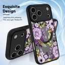MZELQ Compatible with iPhone 17 Pro Case Flower Pattern, Black