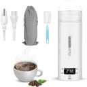 Travel Kettle Portable Electric Tea Coffee Kettle, 400ml Personal Hot Water Boiler 304 Stainless Steel, for Hotel/Travel, Leak-proof, with Digital Display