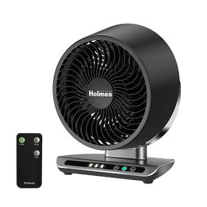 HOLMES Blizzard 8" Air Circulator Digital Fan, 3 Speeds, 90° Adjustable Head Tilt, Capacitive Touch Control, Remote Control, Ideal for Home, Bedroom, Kitchen or Office, Black