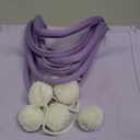 Paterr 6 Pack Personalized Valentines Day Canvas Tote Bags with Pom Poms Blank Reusable Valentines Bag with Handles for Gifts (Light Purple, White)