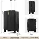 Hanke Top Opening 24" Medium Suitcase Expandable Hard Shell Jet Black, 24 Inch EXT