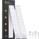 Under Cabinet Lighting - 10.5" Motion Sensor Light Indoor, Magnetic Wireless Closet Lights, Dimmable Led Night Light, Rechargeable Under Counter Lights for Kitchen, Bedroom, Stair, 2 Pack