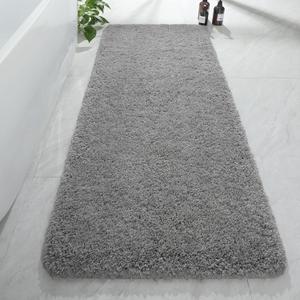 AROGAN 24x60 Inch Long Bathroom Runner Rug, Luxury Thick Soft and Absorbent Microfiber Non Slip Bath Mat, Rubber Backing Quick Dry Rugs Carpets, Machine Washable Plush Mats for Shower Floor, Grey