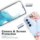 Case for Galaxy A54 5G Case, Samsung A54 5G SM-A546U Case with Tempered Glass Screen Protector, Full Body Floral Bumper Shockproof Protective Phone Cover for Samsung Galaxy A54 5G Rose Flower