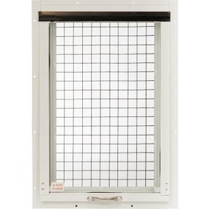 14x21 Chicken Coop Window, Flush Mount Tilt-Out Window with Tempered Glass & Screen, White, 1-Pack