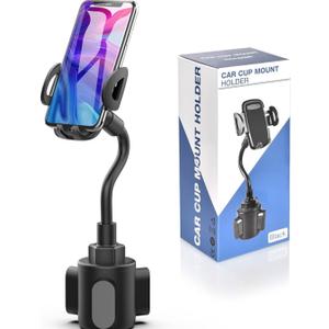 Phone Holders for Your Car, Cup Holder Phone Mount, Universal Adjustable Gooseneck Cup Holder Cradle Car Mount for iPhone 17/16/15/14/13/12/11/Pro Max/X/Xs/XsMax/8/8Plus,Samsung,Huawei,LG, Sony(Black)