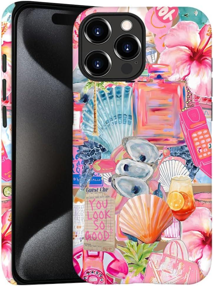 case for iPhone 14 Pro Max,Anti-Scratch Frosted Case Cover,Collage Aesthetic Seashell