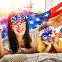 8Pcs 4th of July Photo Booth Props, Patriotic Paper Glasses for Independence Day Memorial Day Party Decor, USA Themed Photo Props for Patriotic Celebrations