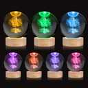 3D The Tree of Life Crystal Ball Night Light with 16 Color LED Wooden Base with Remote Control3.15 Inch The Tree of Life Glass BallCool Desk Decor Gifts for Kids Girls Boys Friends Fans