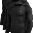 NELEUS Men's 3 Pack Dry Fit Long Sleeve Compression Shirts Workout Running Shirts, 3XL