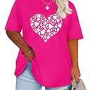 TIYOMI Women's Plus Size Crewneck Tops Short Sleeve Summer Casual T Shirt Oversized Loose Fits 2XL