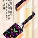 ID Badge Holder with Retractable and Detachable Lanyard, Cute Badge Reel Breakaway Lanyard with Carabiner Clip for Women, Teachers, Nurses, Students, Perfect Work and Office(Purple Bats)