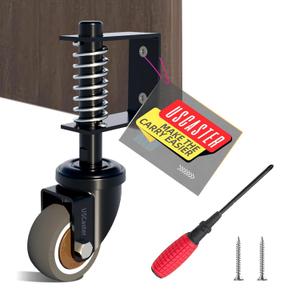 1 Pack Gate Caster 2inch Gate Wheel for Wooden Gate 80lbs Capacity 360 Degree Rotation TPR Rubber Tire Spring-Loaded Gate Wheels with Screws & Screwdriver(Black) 1 Pack Gate Caster 2inch Gate Wheel for Wooden Gate 80lbs Capacity 360 Degree Rotation TPR Rubber Tire Spring-Loaded Gate Wheels with Screws & Screwdriver(Black)